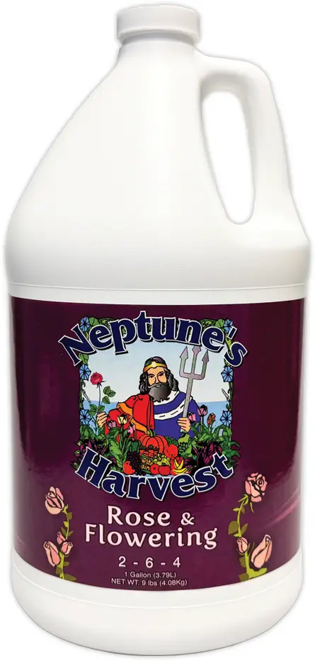 Neptune's Harvest Rose & Flowering Fertilizer 2-6-4, 1 Gallon