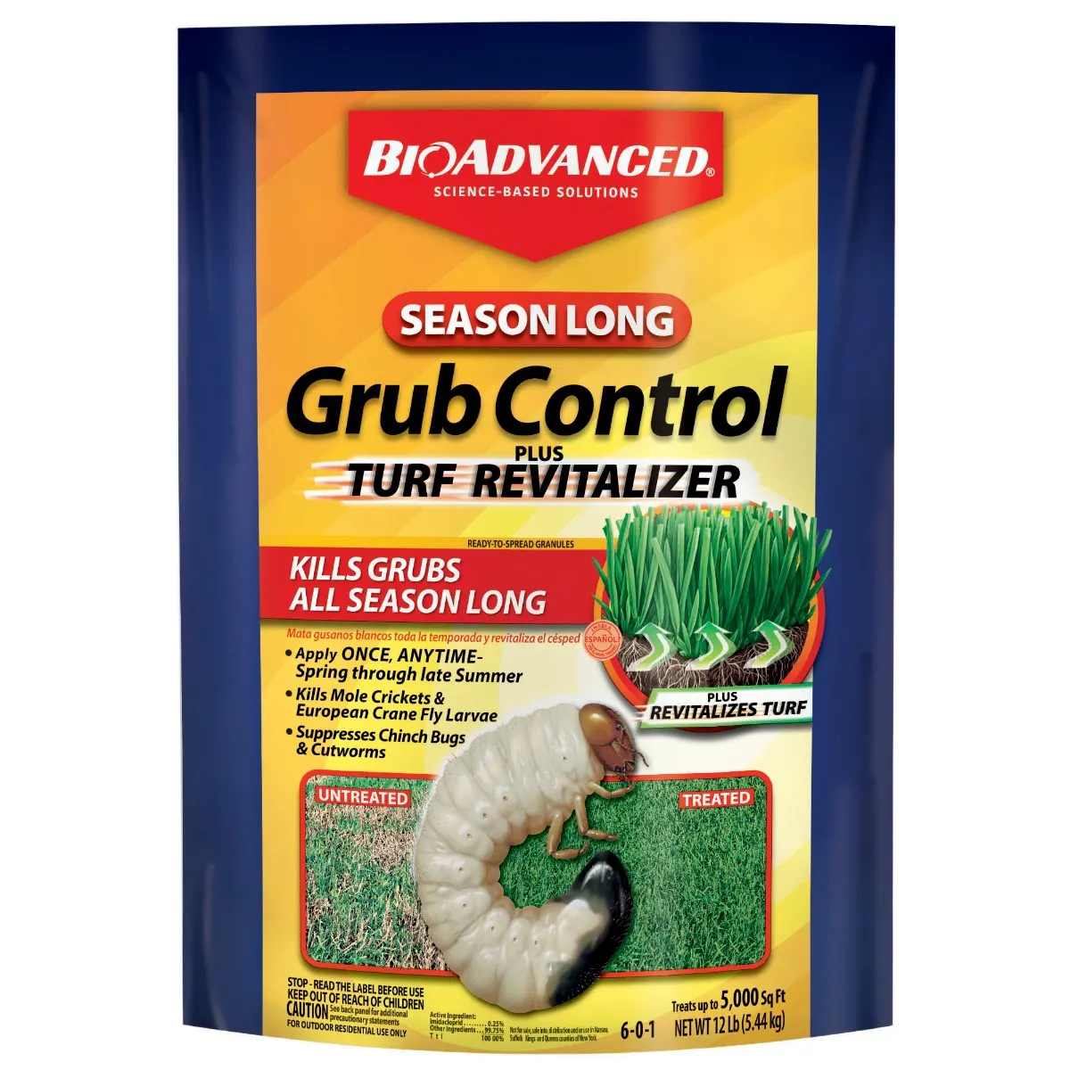 BioAdvanced Season-Long Grub Control Plus Turf Revitalizer Granules, 12 lb