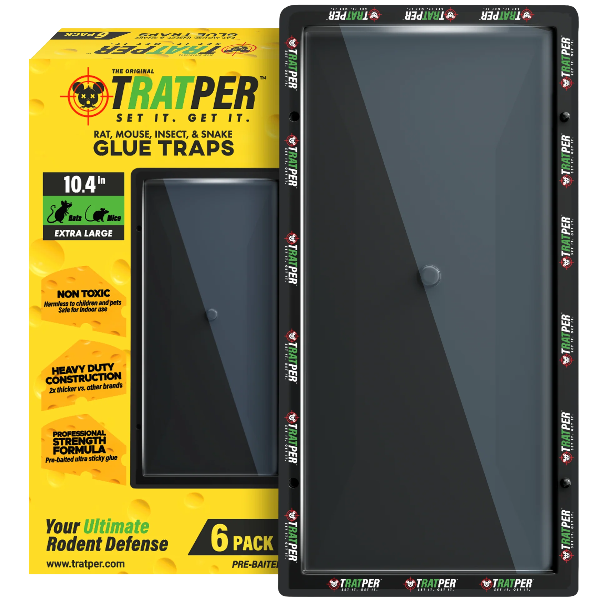 TRATPER Extra Strength Pre-Baited Glue Traps 12-Pack