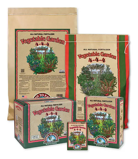 Down To Earth Organic Vegetable Garden 4-4-4 Fertilizer 25 lb