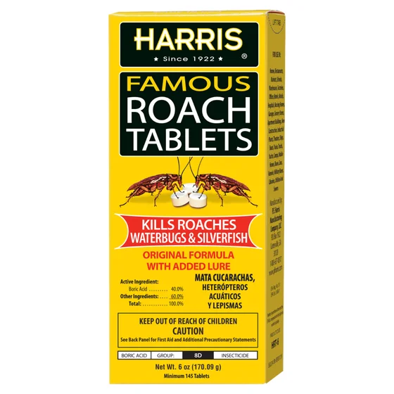 Harris Roach Tablets Boric Acid Lure Roach Killer 6oz 2-Pack